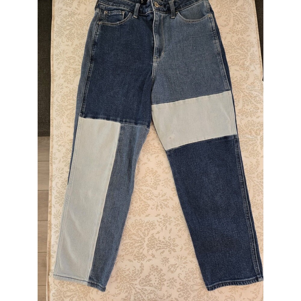 ​Hollister High Rise Patchwork Jeans Straight Leg Color Block Y2K Size 7S Womens